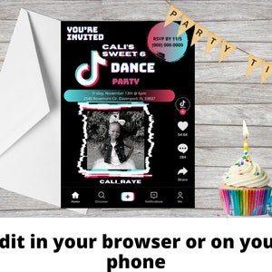 Animated Dance Theme invitation | DIY kids birthday invite | Dance Party invite | DIY Canva Template