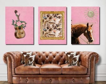 Pink Rodeo Kunstdruck Set: Western Cowgirl Dekor (Digitaler Download)