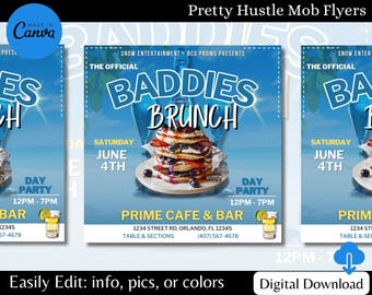 Baddies Brunch Club Flyer Template | Share on Social Media