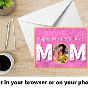 1st MOTHERS DAY CARD, Cute Postcard, Presents For Mom, Canva Editable Digital Download Happy Mother's Day Diy Postcard Templates Set
