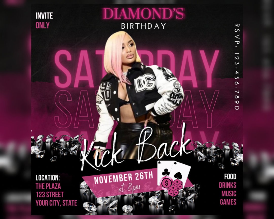 Kickback Club Party Flyer Template for Canva, DIY Event Flyer Template