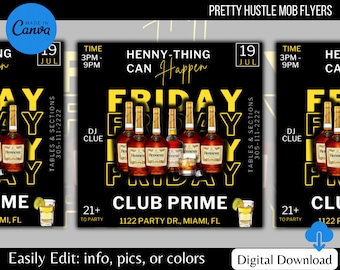 Henny Club Party Flyer Template: DIY Event Invite (Digital Download)
