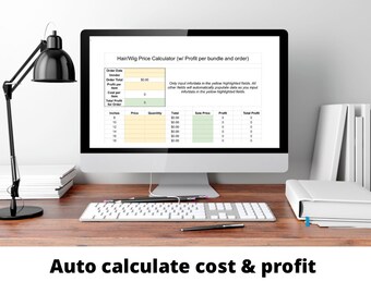 Reseller Spreadsheet, Pricing Calculator, INCOME TRACKER, BUSINESS Price And Profits Calculator For Hair And Wig Business