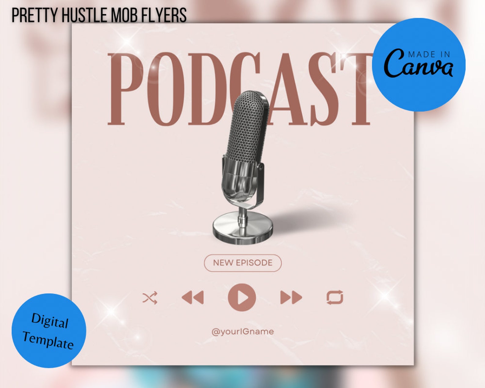 Pink Customizable Podcast Flyer Template for Social Media and More - Etsy