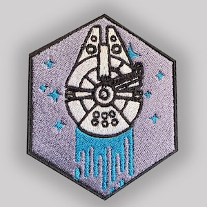 Millennium Falcon embroidered patch. Han Solo. Chewie.
