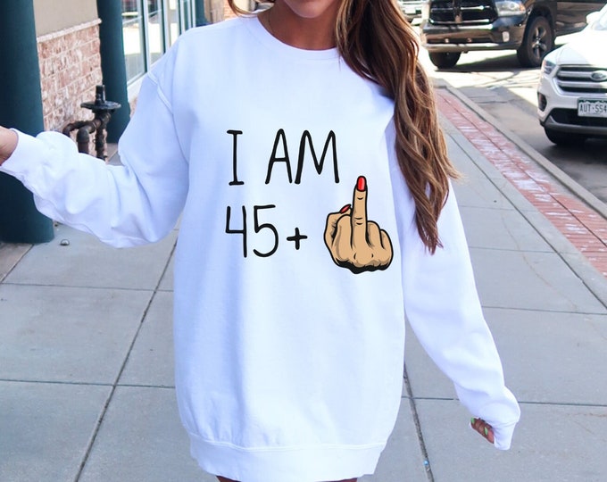 Custom Birthday Shirt with Any Age, Funny Gift, Sweatshirt, 30th Birthday Shirt for Women, 30th Birthday Gift, 29 + 1, Middle Finger Shirt