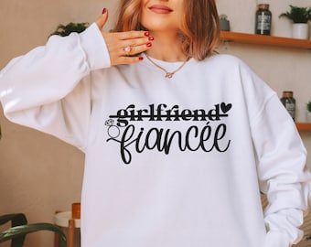 Personalized Fiancée Sweatshirt with Sleeve Print | Custom Fiancee Sweatshirt Bride Gift Mrs. Sweatshirt | Future Mrs Sweatshirt