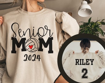 Custom Senior Volleyball Mom Sweatshirt, Mom Volleyball Shirt, Volleyball Senior Mom 2024, Custom Volleyball, Volleyball Mom Crewneck