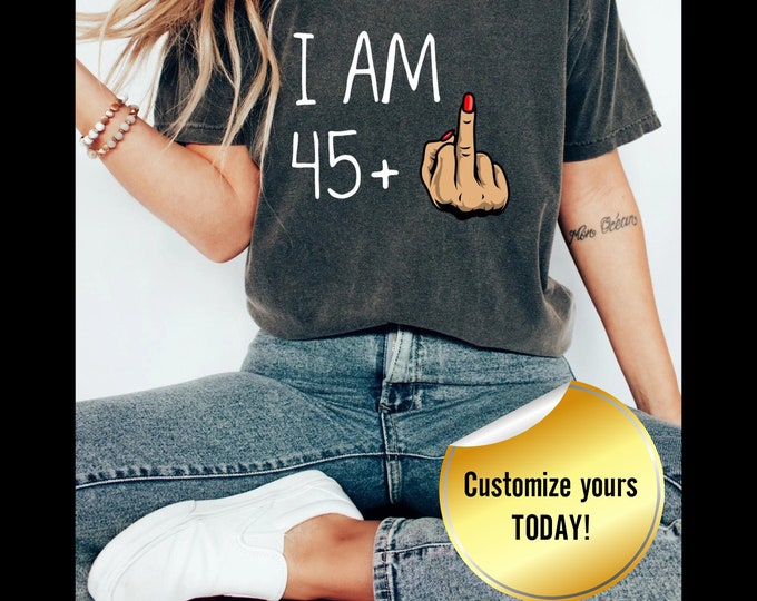 Custom Birthday Shirt Can Have Any Age on it, Gift Funny Comfort Colors 30th Birthday Shirt 30th Birthday Gift, 29 + 1 Middle Finger Shirt
