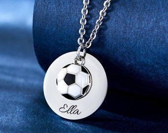 Personalized Soccer Team Gift,  Soccer Name Necklace, Soccer Necklace For Girl, Sports Jewelry Custom Soccer Player Necklace