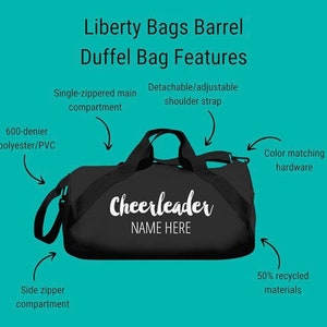 Personalized Bags for Teams, Custom Duffle Bag, Dance Bag, Personalized Duffle, Ballet Bag, Sports Bag, Drill Team, XC, Pickleball Bag image 7