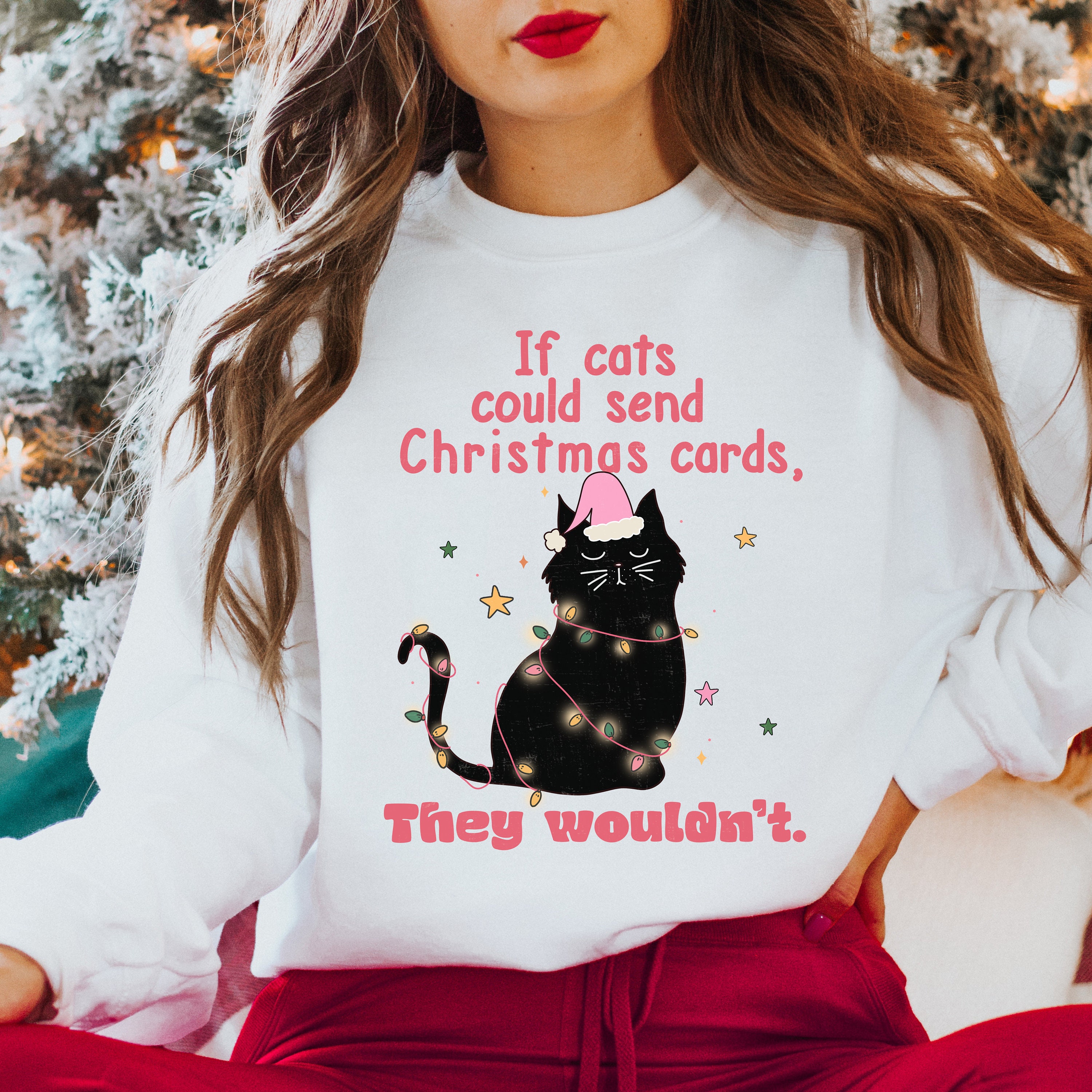 Funny cat christmas sweaters best sale