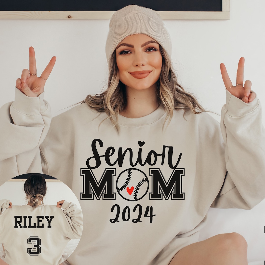 Custom Senior Baseball Mom Sweatshirt, Mom Baseball Shirt, Baseball