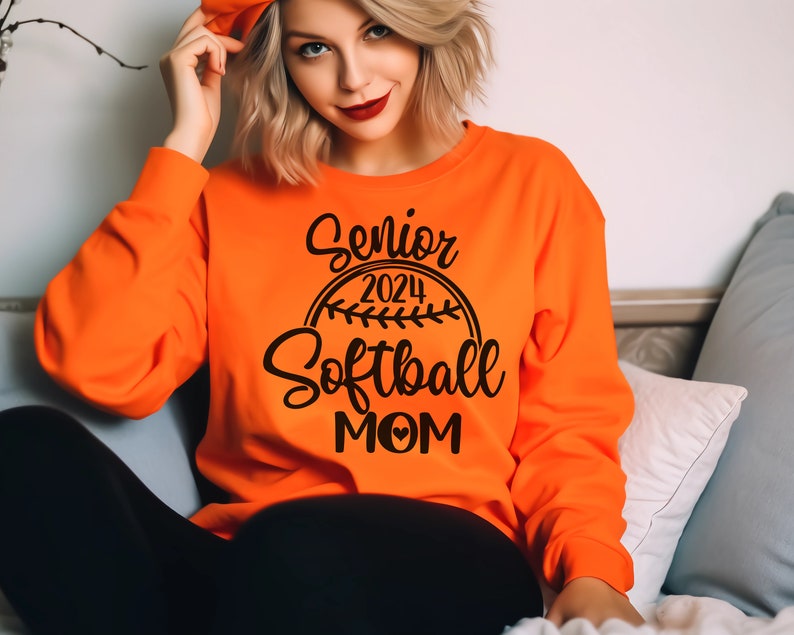Senior Softball Mom 2024 Custom Sweatshirt Senior Night, Name and