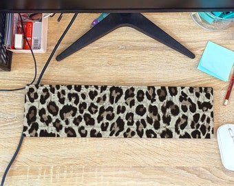 Cute Wireless Keyboard, Leopard Print Wireless keyboard, Wired Keyboard, Leopard Office Decor, Custom Keyboard