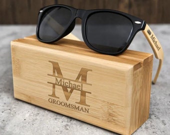 Unique Groomsmen Gifts, Personalized Wooden Sunglasses, Groomsman Gift Box Set, Groomsmen Proposal, Best Man Gift, Groom