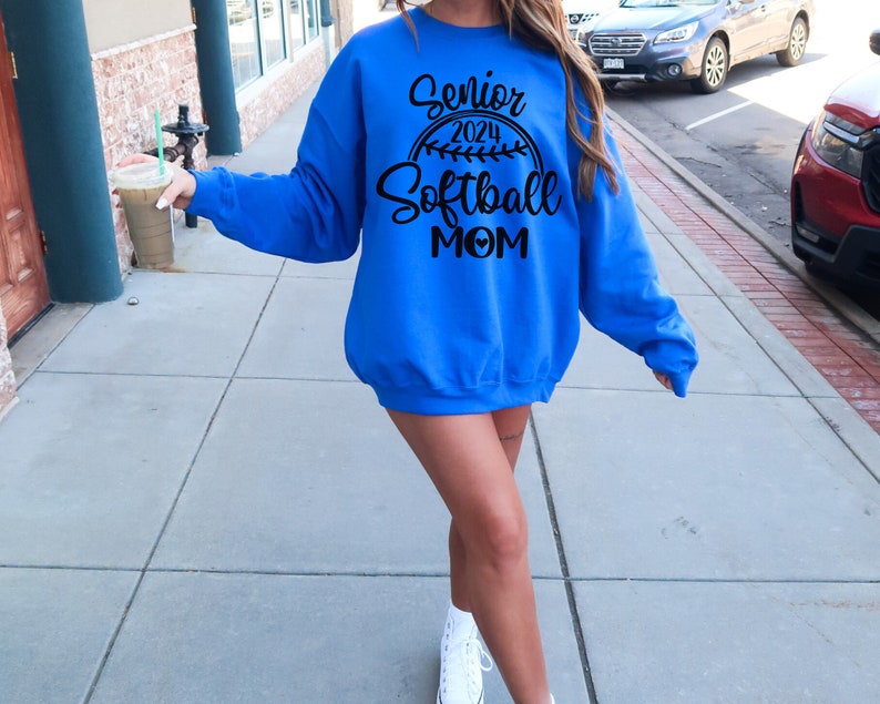 Senior Softball Mom 2024 Custom Sweatshirt Senior Night, Name and