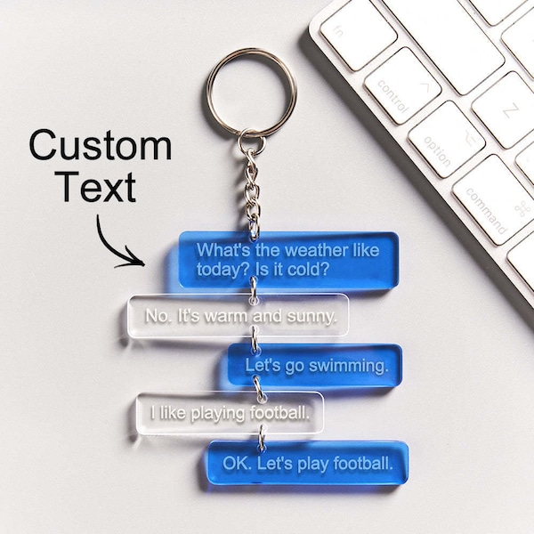 Fun Custom Text Message Conversation Keychains, 1st Date Text Messages, Special Texts Message, Personalized Gift, Custom Text Keychain
