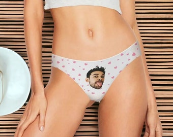 Custom Thongs for Women Valentine's Gift for Girlfriend Gift for Wife Custom Face Underwear Personalized Thong with any Photo