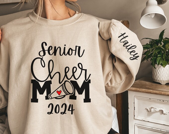 Cheer Mom Sweatshirt | Cheerleader Mom Sweatshirt | Gift for Cheer Mom | Personalized Cheer Sweatshirt | Cheer Mom Shirt | Senior Cheer Mom