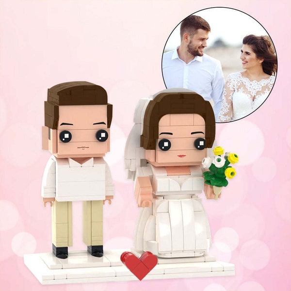 Custom Full Body Wedding Figures Personalized Brick Figurine Gifts Personalized Block Figures Custom Marriage Figures, Gift for Couple