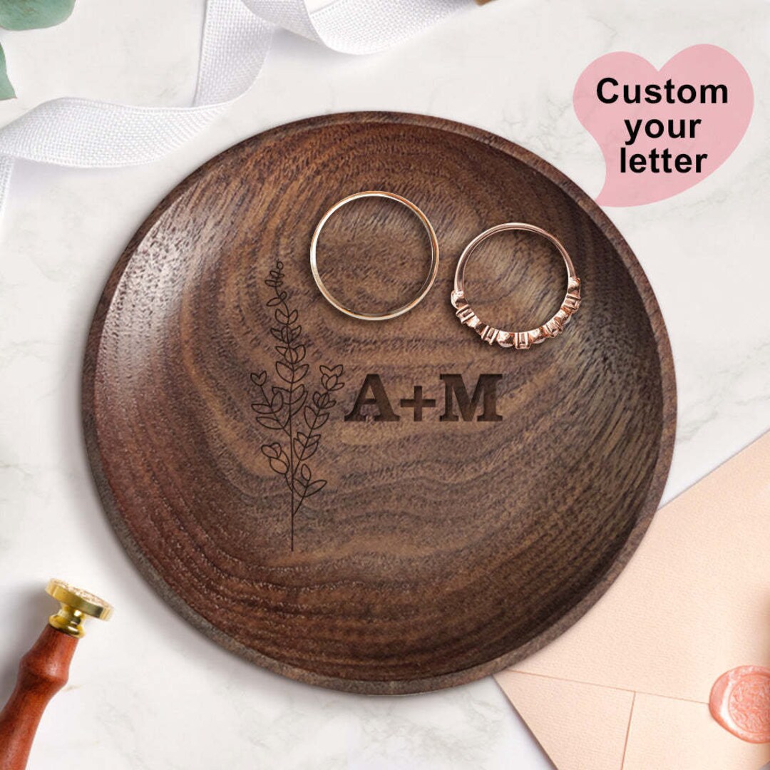 Wooden Ring Dish Personalized Anniversary Gift Bridesmaid Gifts Custom