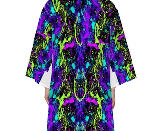 Rave Kimono, Rave Wear, Plus Size Festival up to 8XL, Men's Rave Wear, Men's Kimono, Rave Clothing, Festival Kimono, LED Rave Clothing