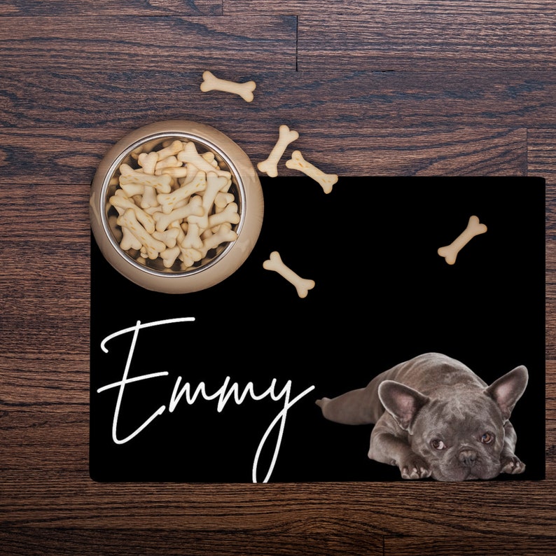 Personalized Pet Bowl Mats With Photo & Name Cat Bowl Mat Etsy