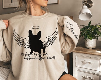 Personalized French Bulldog Memorial Sweatshirt, Pet Loss Sweatshirt, Dog Name Sweatshirt, Dog Loss Sweatshirt, Frenchie Angel