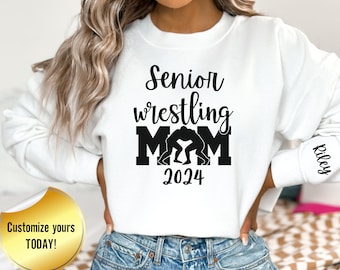 Custom Senior Wrestling Mom Sweatshirt 2024 Wrestling Mom Crewneck Sports Mom