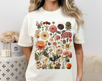 Summer Wildflower Shirt Botanical Comfort Colors Shirt Flower Shirt Aesthetic Floral Graphic Tee Shirt Flower T-shirt Wild Flower Shirt