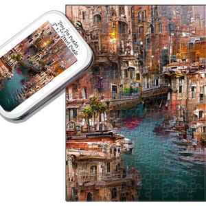 Jigsaw Puzzle | 150pc | Vintage Venice | Tiny Tin Puzzles |Travel Puzzle | New | Made in The USA | FREE SHIPPING