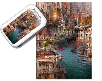 Jigsaw Puzzle | 150pc | Vintage Venice | Tiny Tin Puzzles |Travel Puzzle | New | Made in The USA | FREE SHIPPING