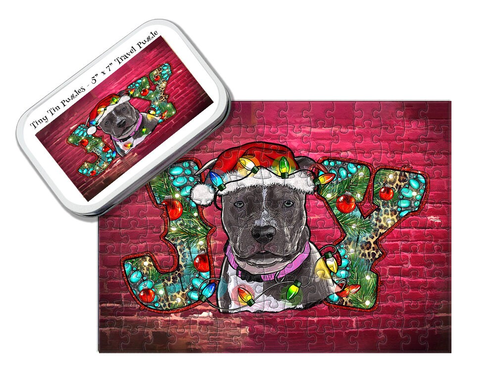 Puzzle In Legno Artigianale Pit Bull - Statuetta Ritagliata Unica, Arte Naturale