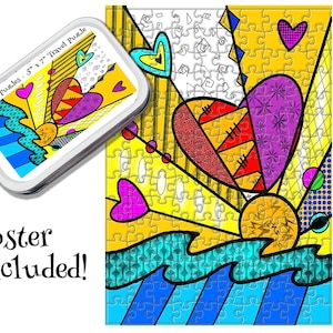 Jigsaw Puzzle | 150pc | Crazy Love | Tiny Tin Puzzles |Travel Puzzle | New | Made in The USA | FREE SHIPPING