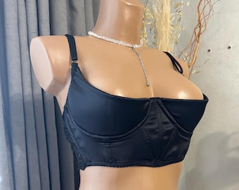 Cupless bra with extra support, Half cup bra Plus size, Shelf bra open quarter cup for large bust and small bust