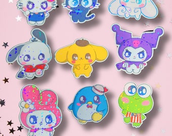 Cute Kawaii Sparkling  Cute Kitty and Friends Stickers/Decals