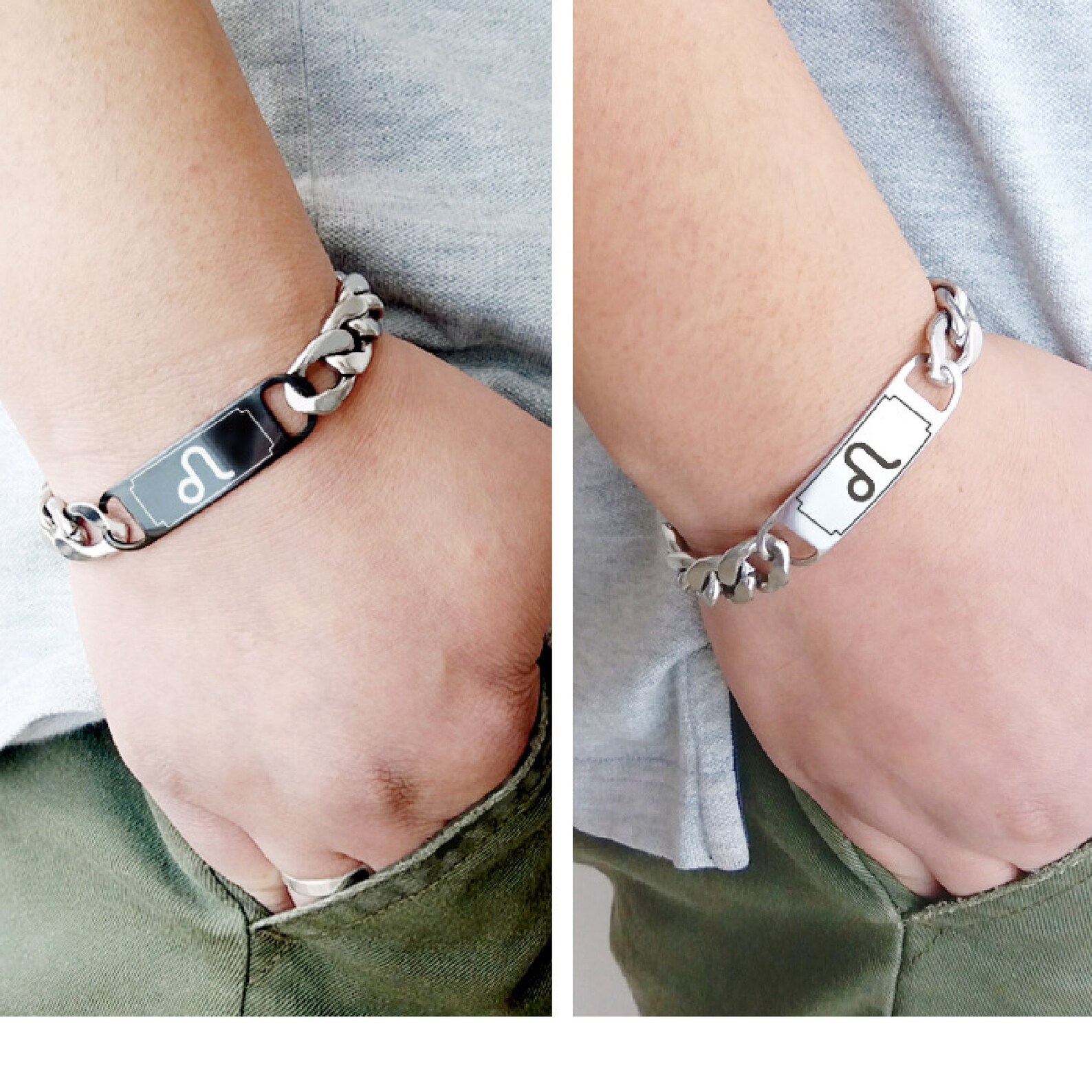 Custom Engraving Bracelet ID Bracelet Picture Bracelet Etsy