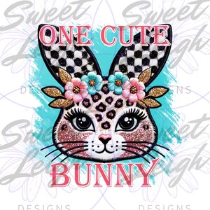 One Cute Bunny png, Easter Designs, Sublimation PNG, Sublimation Designs, Easter png, Woman Easter png, Bunny png, Cute Easter png