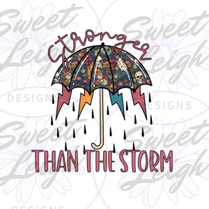 Stronger Than The Storm PNG, Mental Health png, Mental Health Awareness, Sublimation PNG, Sublimation Designs, Motivational png, Inspiration