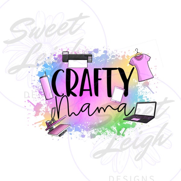 Crafty Mama PNG, Craft png, Sublimation Designs, Sublimation PNG, PNG Files for Sublimation, Mothers Day png, Digital Download, Instant