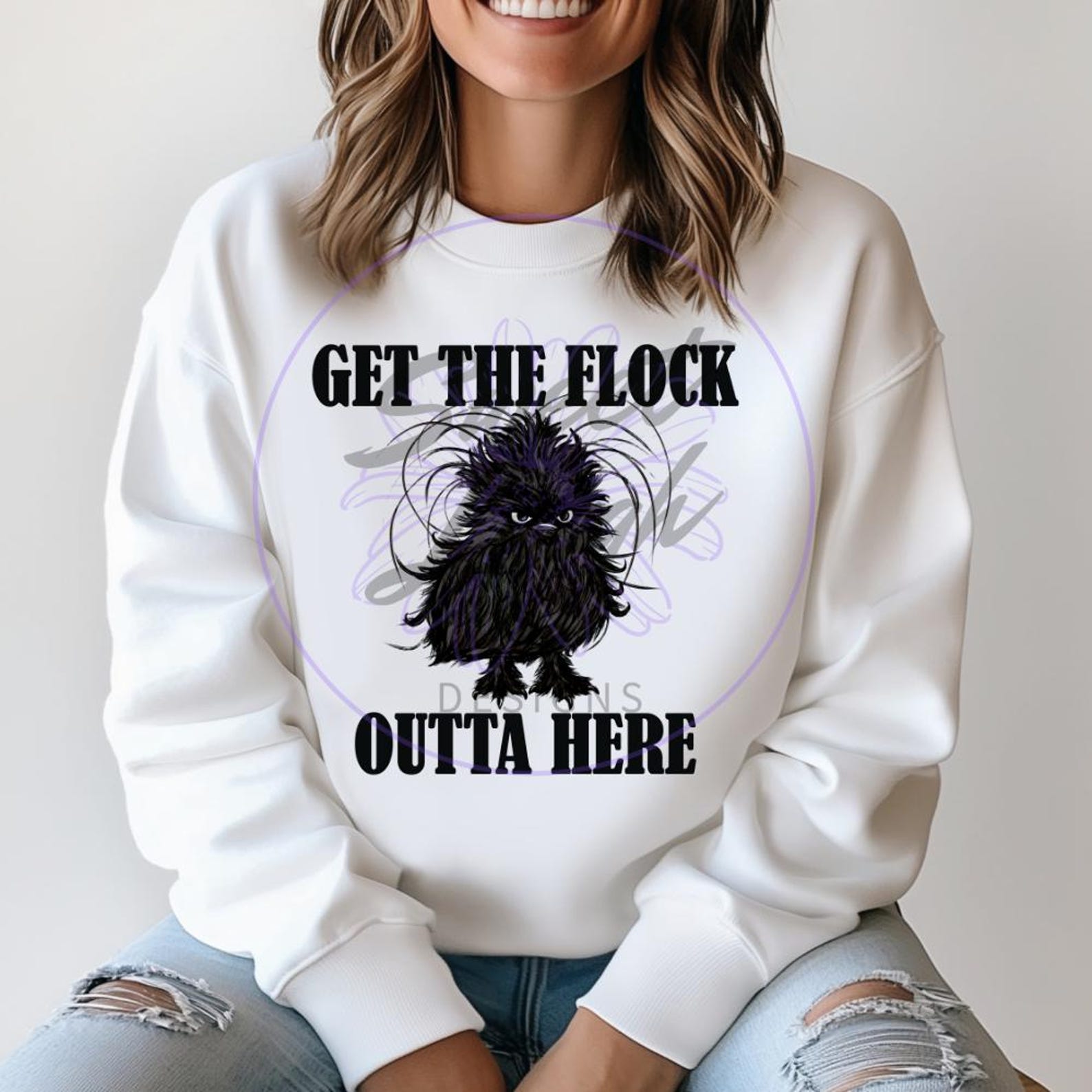 Get the Flock Outta Here Png, Chicken Png, Silkie Png, Funny Png ...