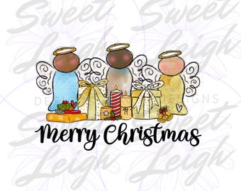 Feliz Navidad png, Ángeles de Navidad png, Diseño de Navidad, Niña png, Diseño de Camisa de Navidad, Sublimación PNG, Descarga Instantánea, Archivos png
