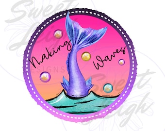 Golven maken PNG, Zeemeermin png, Zeemeerminstaart png, Strand png, Zomer PNG, Sublimatie PNG, Sublimatieontwerpen, Leuke zomerontwerpen