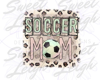 Fußball Mama PNG, Fußball PNG, Fußball-Designs PNG, Leopardenmuster PNG, Fußball Sublimation PNG, Sofortiger Download, digitaler Download