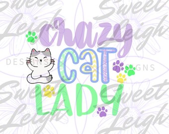 Cat Lady pazza png, Clipart di gatto, PNG di gatto, PNG di sublimazione, Design di sublimazione, Disegni di gatti carini, Disegni di magliette carine, PNG amante dei gatti, Mamma gatta