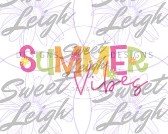 Summer Vibes PNG – Bright Color Summer Shirt Design – Sublimation PNG – 300 DPI Commercial Use – Digital Download