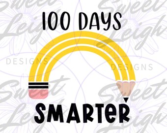 100 Dias Mais Inteligentes PNG, 100º Dia PNG, Escola PNG, 100 Dias de Escola PNG, Sublimação PNG, Designs de Sublimação, Designs Escolares
