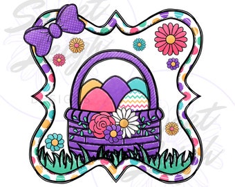 Easter Basket PNG, Easter Eggs png, Easter Design, Easter PNG, Sublimation PNG, Sublimation Design, Cute Easter Designs, Kids Easter png