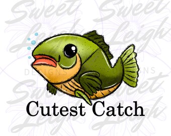 Cutest Catch png, New Baby png, Boy png, Boy Shirt png, Fish png, Fishing png, png Files for Sublimation, Little Boy png, Digital Download